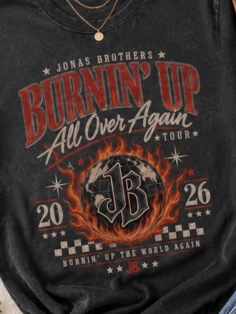 Jonas Brothers Burnin’ Up Tour Shirt - Picture 2 of 4